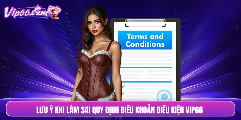 Lưu ý khi làm sai quy định điều khoản điều kiện VIP66 